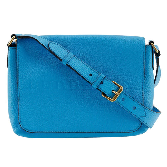 Burberry Shoulder Bag Women Leather Blue Logo