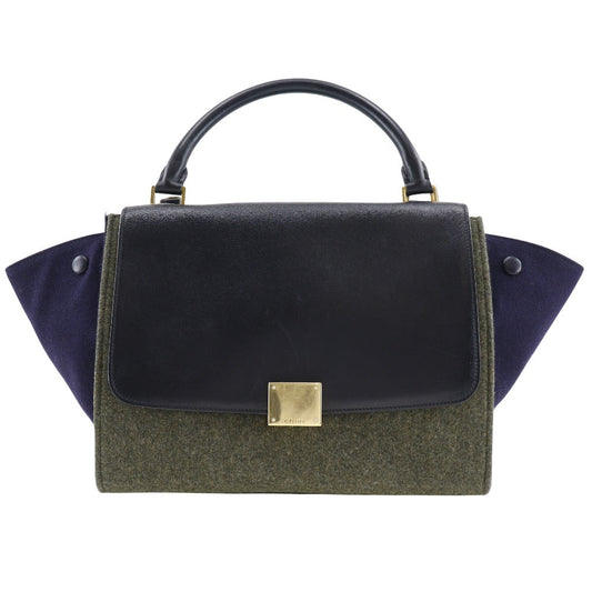 Felt, Calfskin Grey Trapeze Women Black Travel Bag