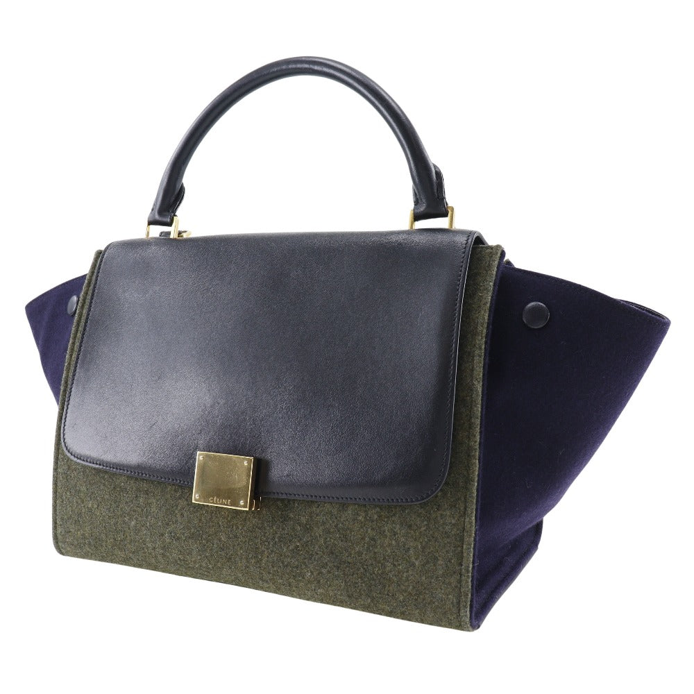 Felt, Calfskin Grey Trapeze Women Black Travel Bag