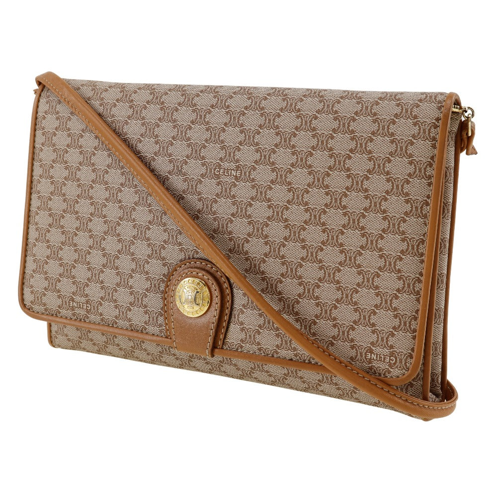 Celine Shoulder Bag Pvc, Way Clutch Macadam Old Leather Beige