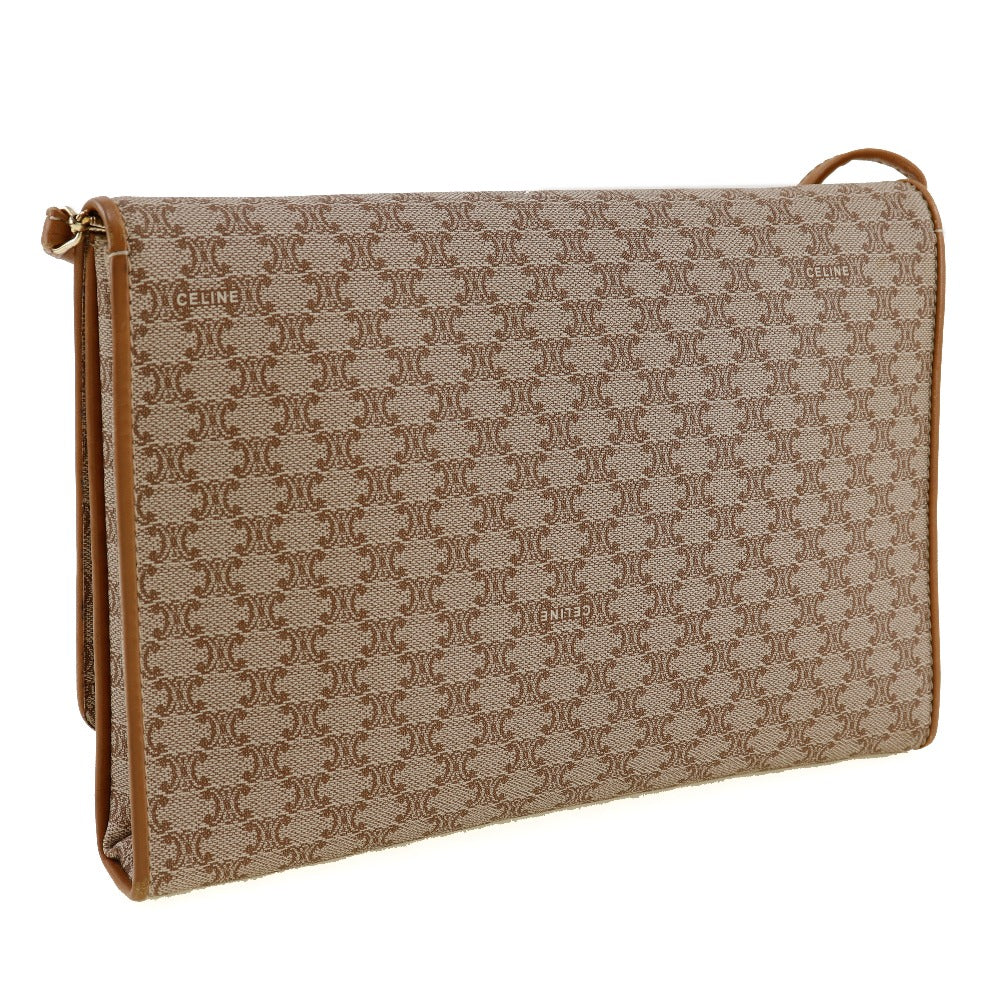 Celine Shoulder Bag Pvc, Way Clutch Macadam Old Leather Beige