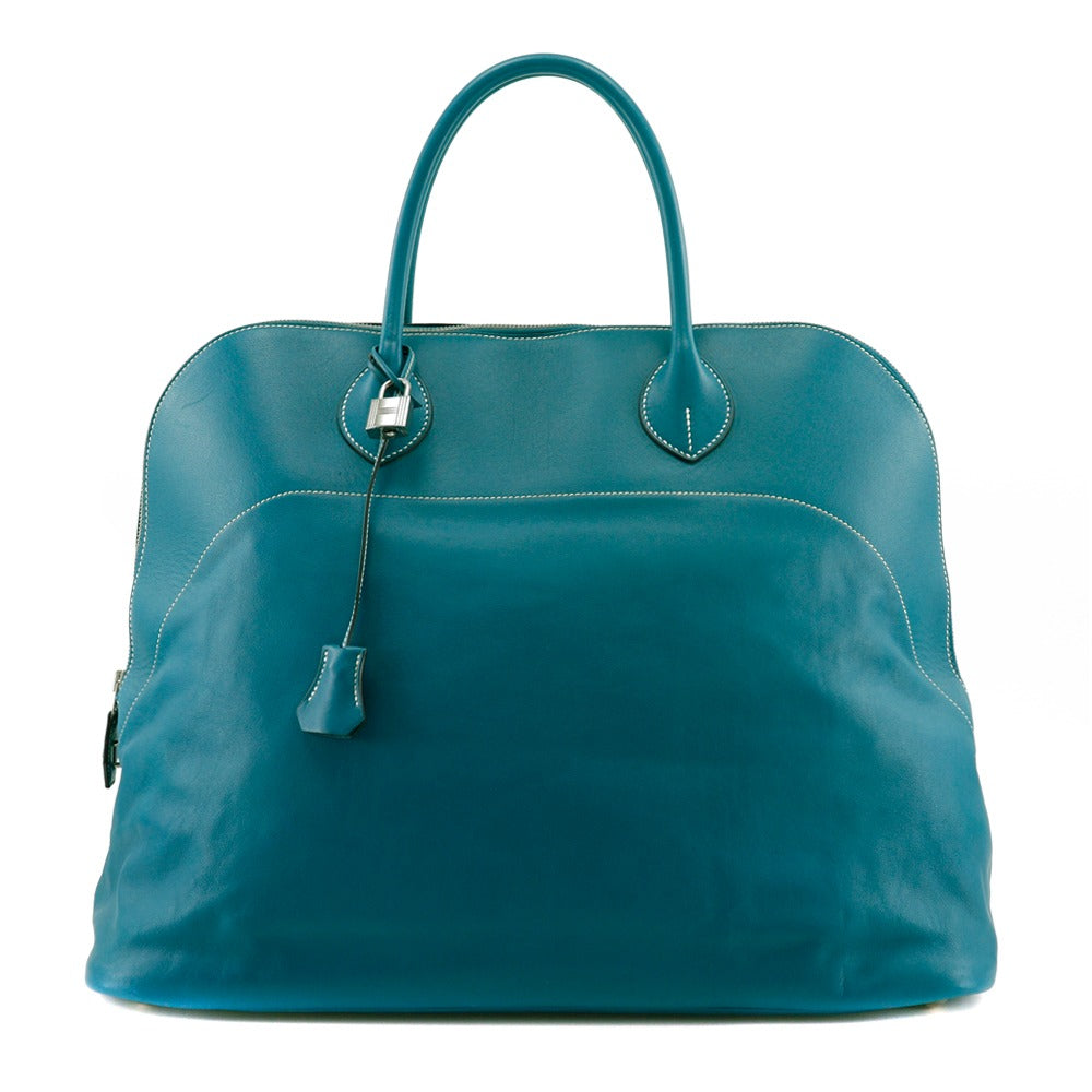 Boston Duffel Bag Sikkim Turquoise Metal Bolide Silver Travel Bag
