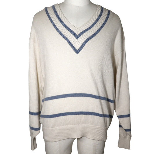 Dior Christian Sweater Cotton V Neck Sports Mens White Travel Bag