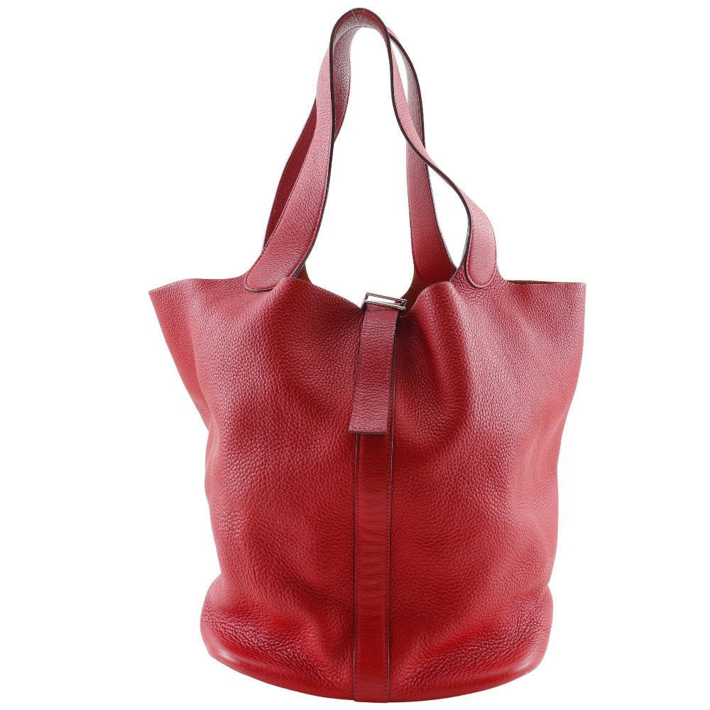 Hermes Tote Bag Taurillon Clemence Picotan Tgm Red