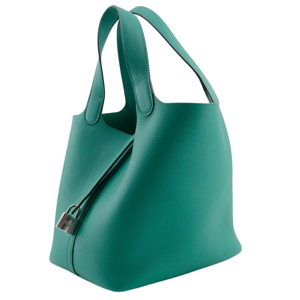 Taurillon Clemence Maurice Picotan Lock Mm Green Travel Bag