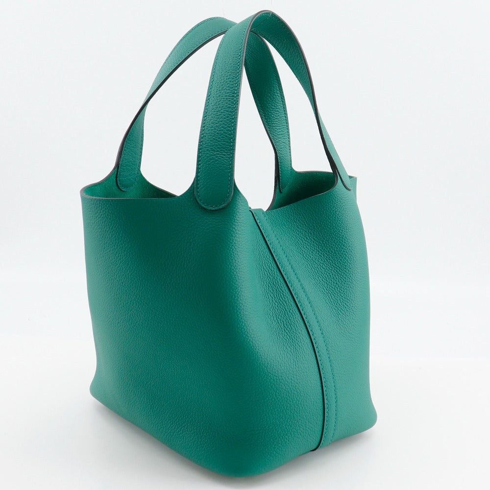 Taurillon Clemence Maurice Picotan Lock Mm Green Travel Bag