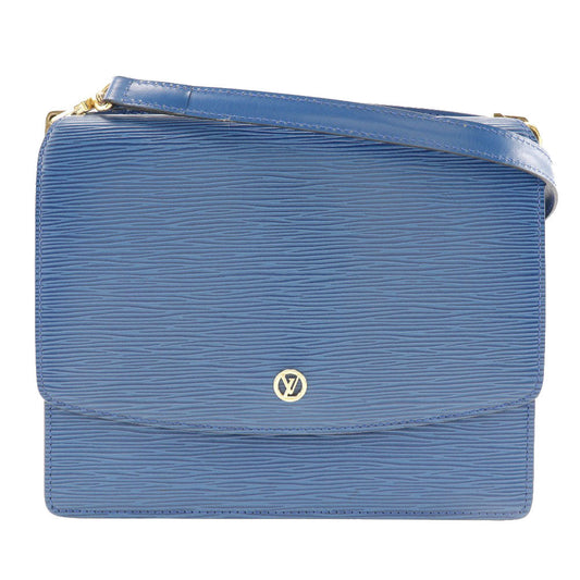 Louis Vuitton M52365 Epi W Hook Grenel Leather Blue Wallet Case