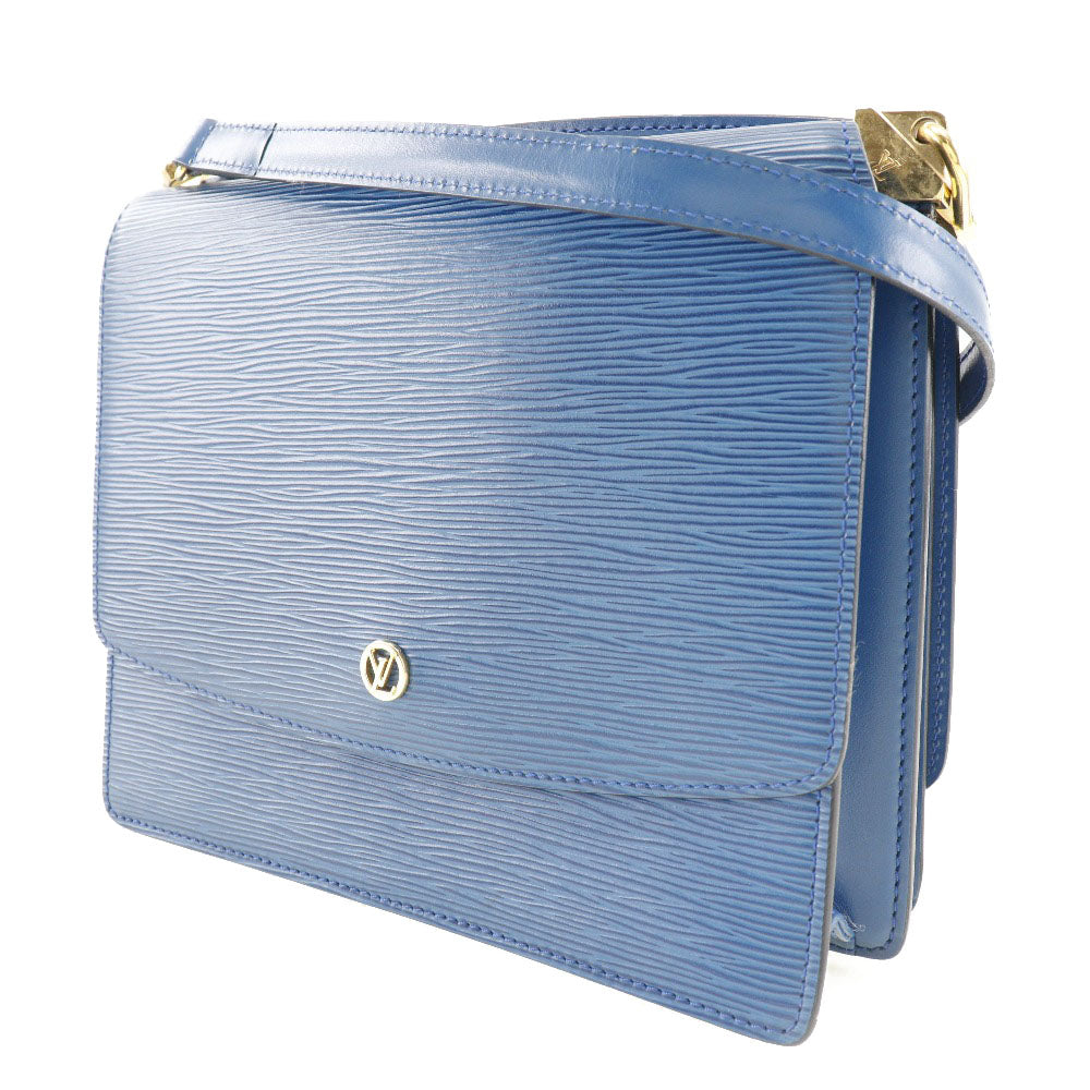 Louis Vuitton M52365 Epi W Hook Grenel Leather Blue Wallet Case
