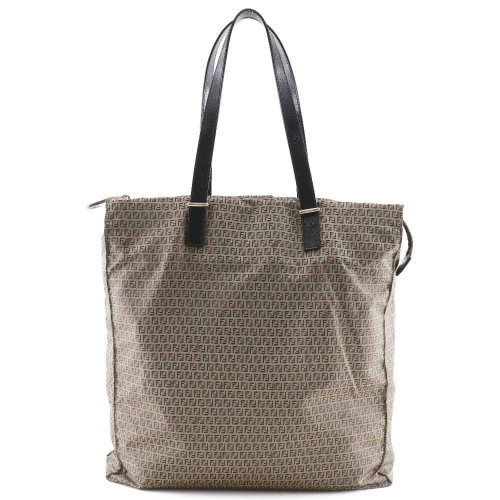 Fendi Tote Bag Calfskin Zucchini Women Nylon Brown Micro