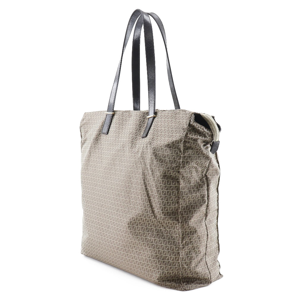 Fendi Tote Bag Calfskin Zucchini Women Nylon Brown Micro