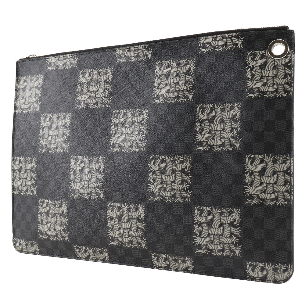 Louis Vuitton M61232 Damier Grafitto Christopher nemes Canvas Black Clutch Bag