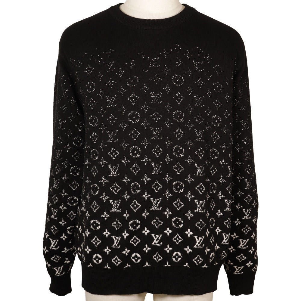 Louis Vuitton sweater RM232Q USO HKN44W Gradation Monogram Cotton Black Apparel