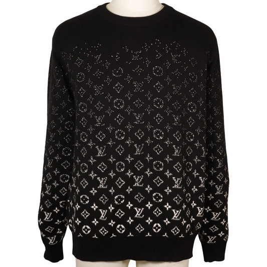 Louis Vuitton sweater RM232Q USO HKN44W Gradation Monogram Cotton Black Apparel