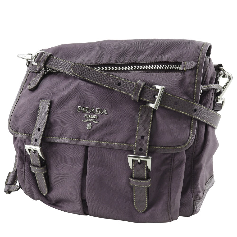 Prada 2Way Shoulder Bag Leather Nylon