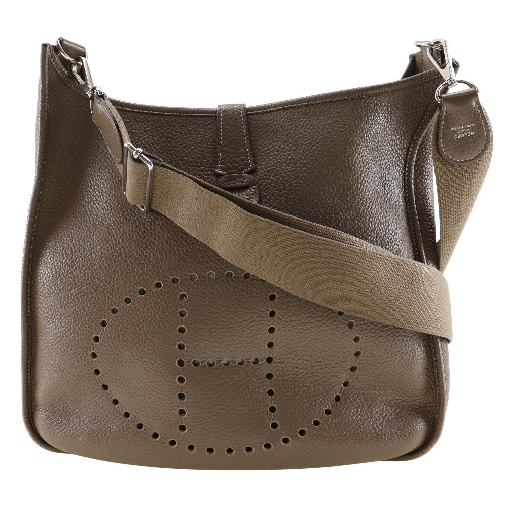 Hermes Shoulder Bag Taurillon Clemence Silvermetal Evelyn Gm Women