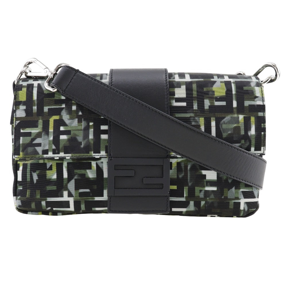 Fendi Shoulder Bag 7Va472 Zucca Camouflage Pattern 3Way Body Nylon Black Bucket Clutch Bag