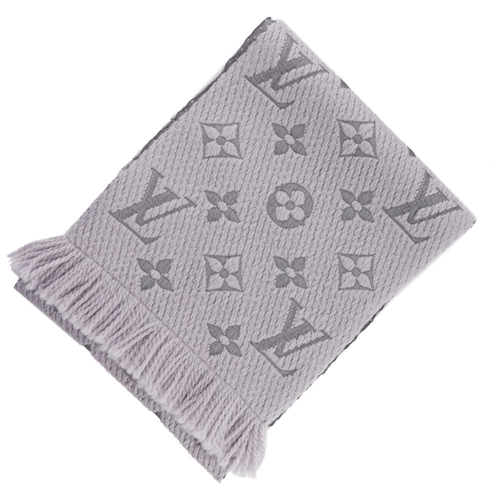 Louis Vuitton Scarf Silk Esharp Logomania Wool Gray