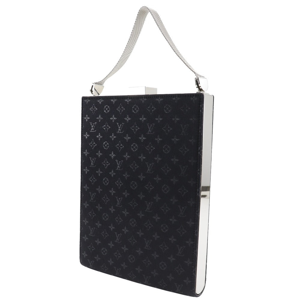Louis Vuitton M92100 Party Angers GM Monogram Satin Black Handbag