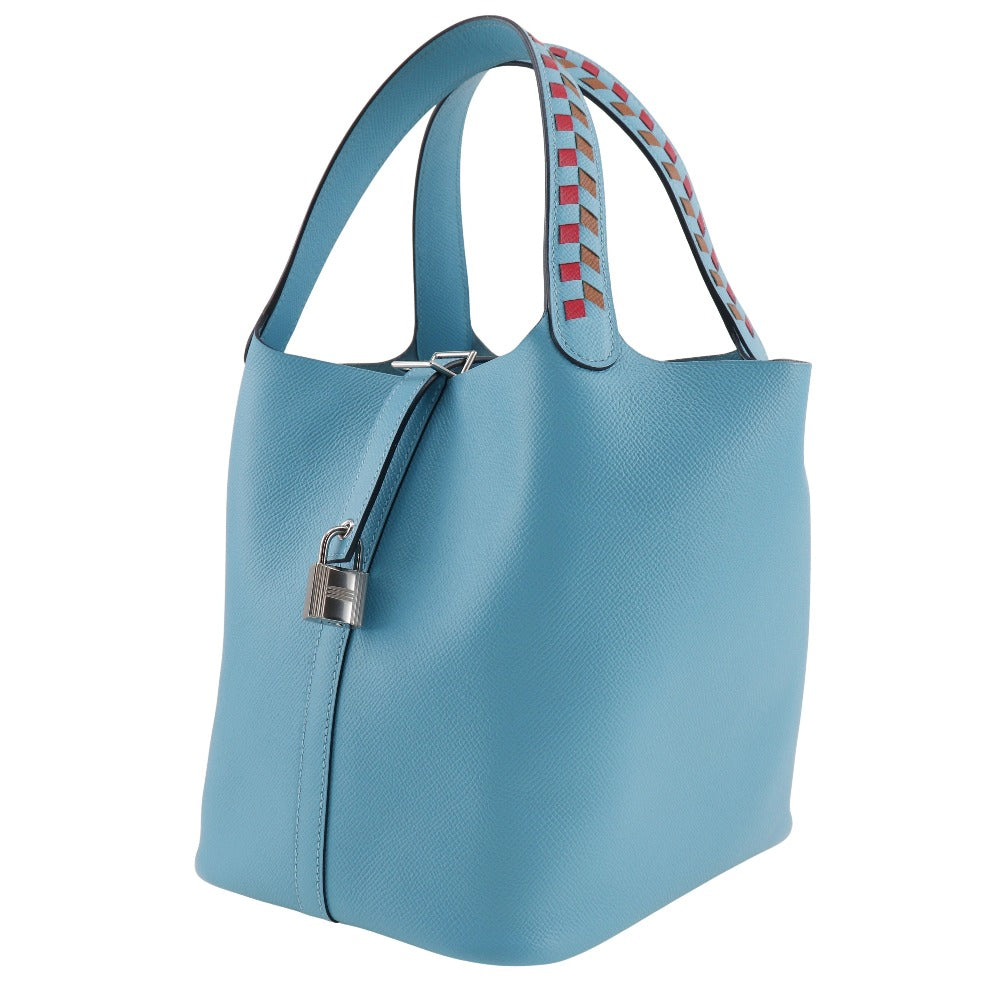 Epsom Light Tresage Pico Lock Mm Women Blue Tan Travel Bag