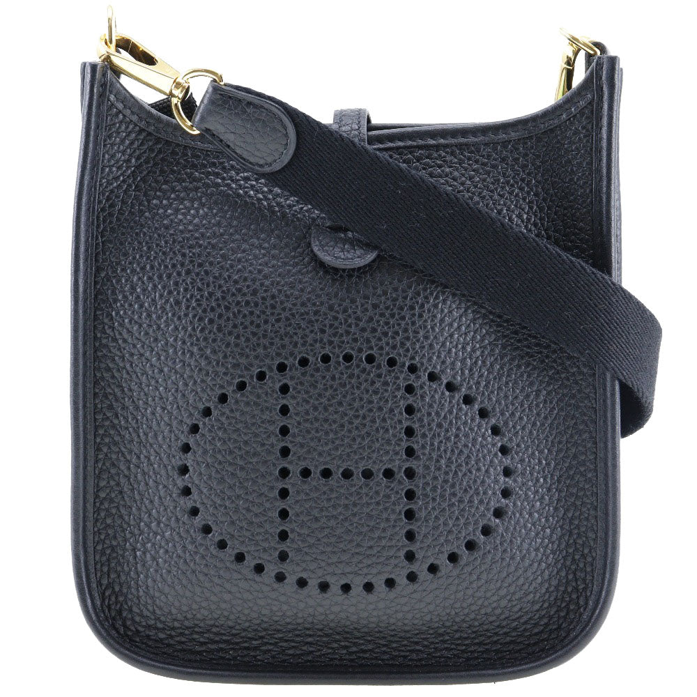 Hermes Shoulder Bag Taurillon Clemence Amazone Evelyn Tpm Women Metal Black Gold