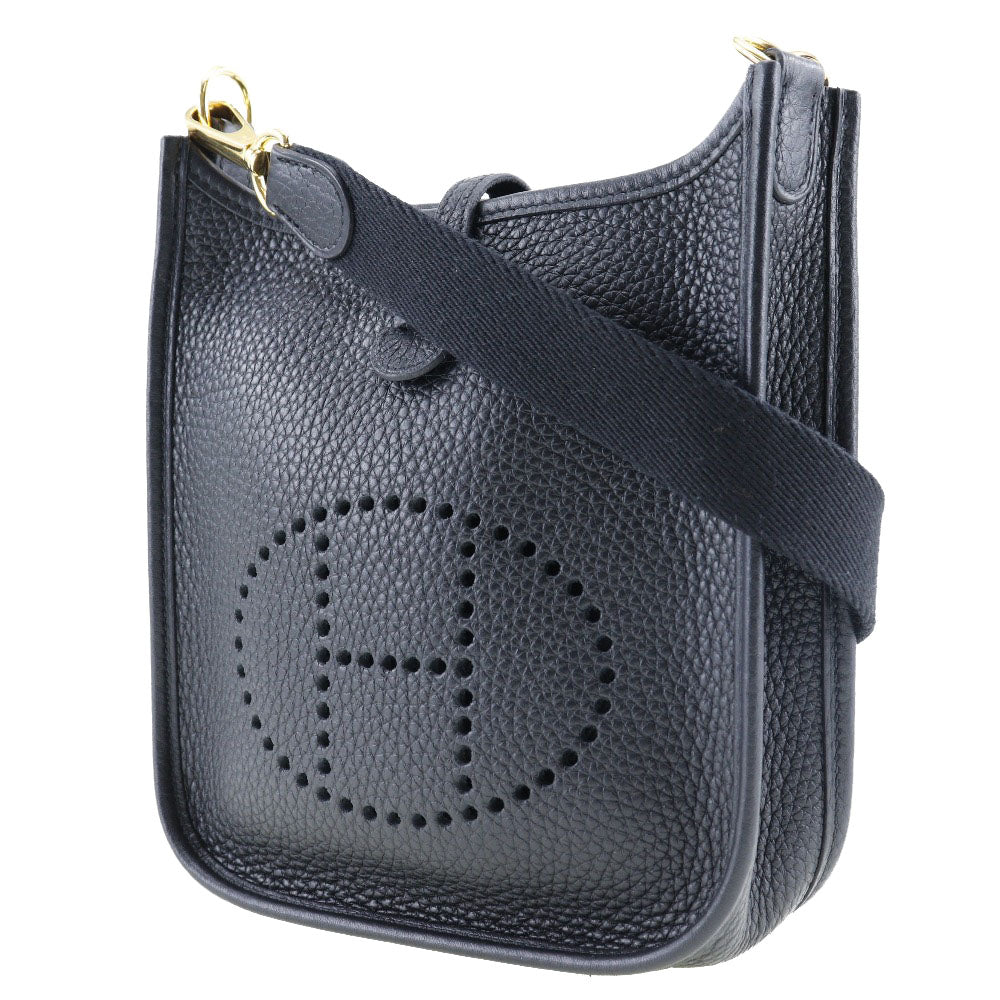 Hermes Shoulder Bag Taurillon Clemence Amazone Evelyn Tpm Women Metal Black Gold