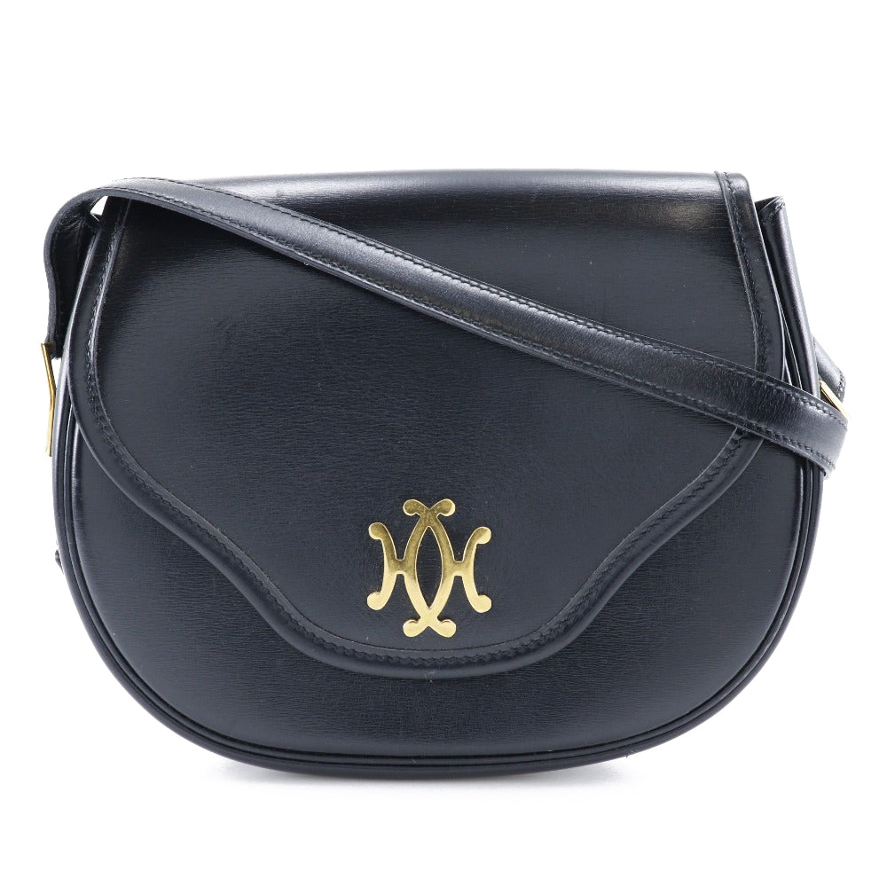 Shoulder Bag Calfskin Metal Double H Women Black Gold