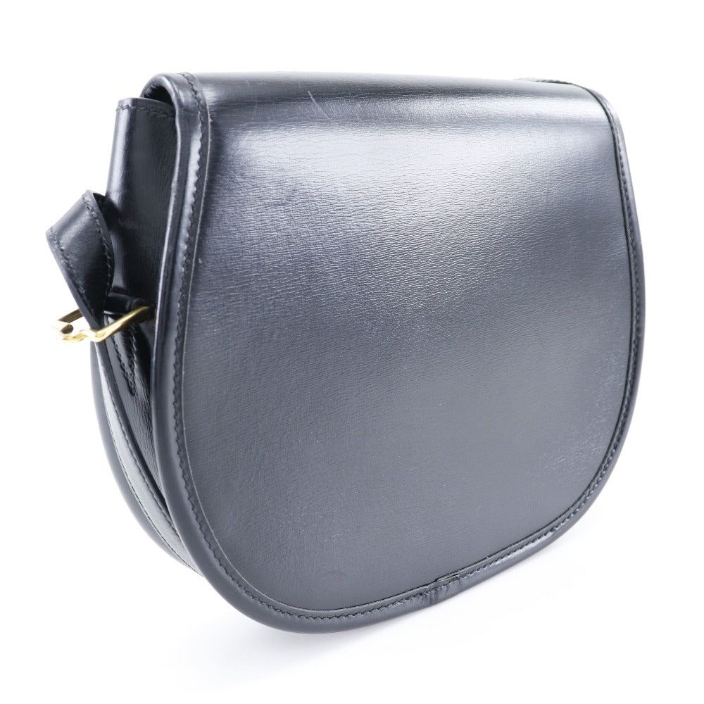 Shoulder Bag Calfskin Metal Double H Women Black Gold
