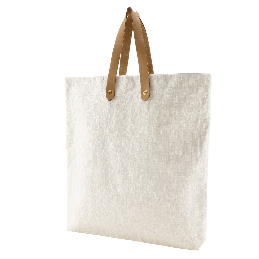 Hermes Handbag Cotton Amedaba Tote Gm White Tote Bag
