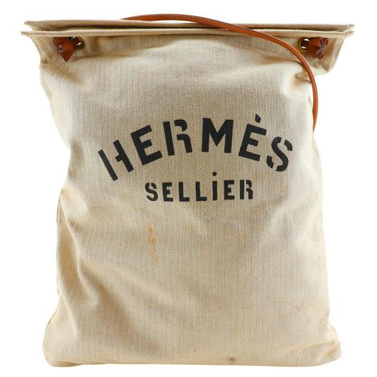 Hermes Shoulder Bag Alain Gm Women Canvas Beige