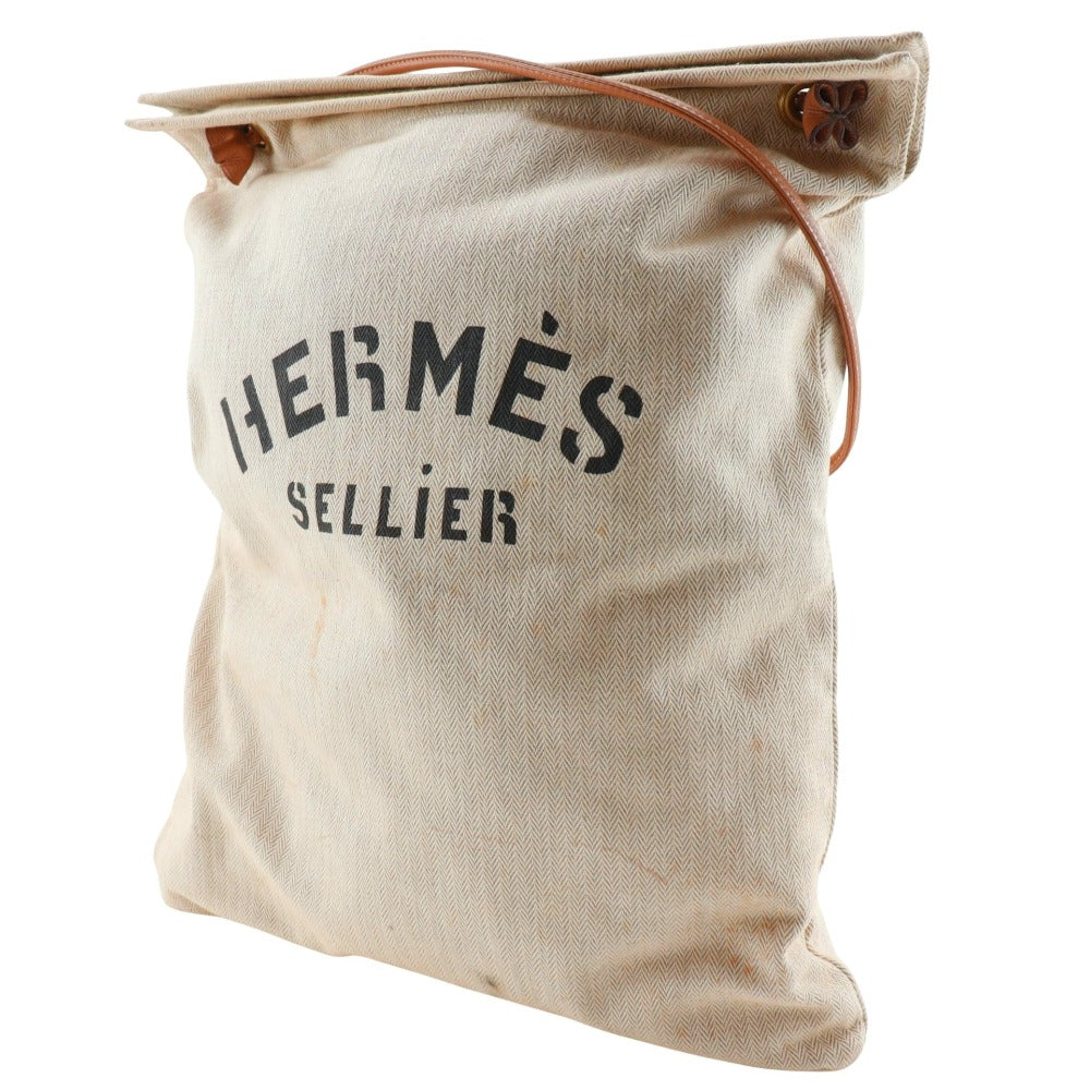 Hermes Shoulder Bag Alain Gm Women Canvas Beige