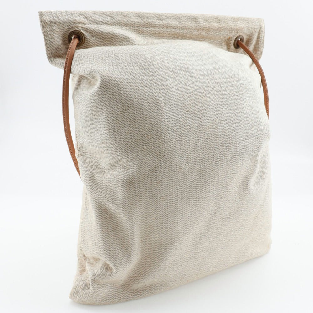 Hermes Shoulder Bag Alain Gm Women Canvas Beige