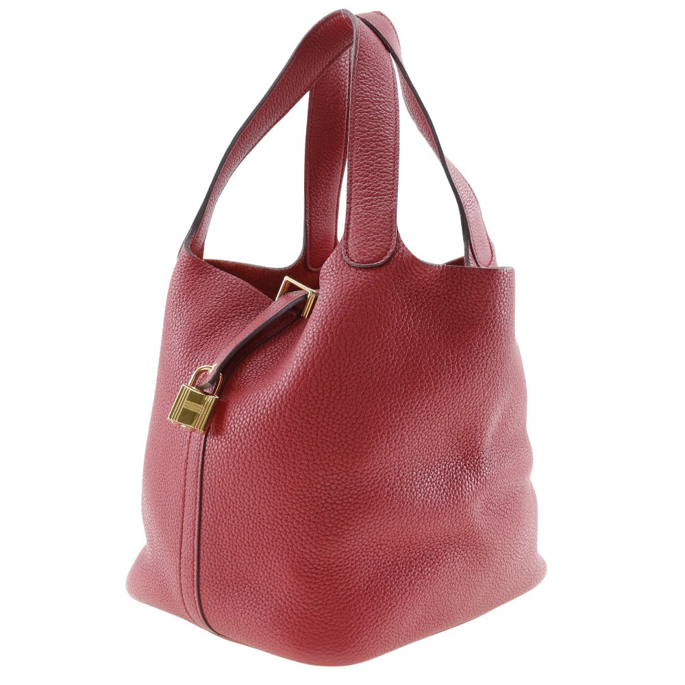 Taurillon Clemence Pico Lock Mm Women Red Tan Travel Bag