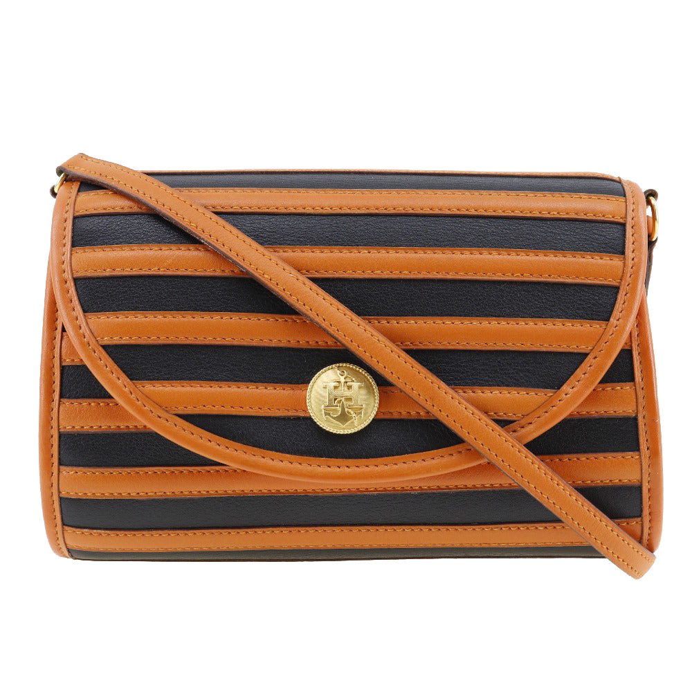 Shoulder Bag Orange Women Leather Black