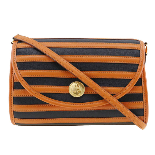 Hermes Shoulder Bag Women Leather Black Orange