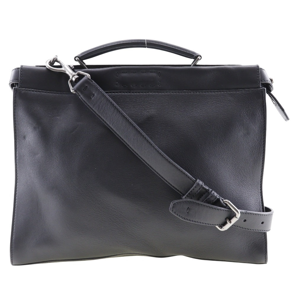 Fendi Peekaboo Business Bag 2Way Leather Black Travel Bag