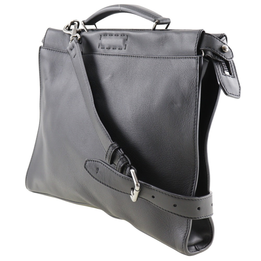Fendi Business Bag Calfskin 2Wayshoulder Ceria Peekaboo Mens Black Shoulder Bag