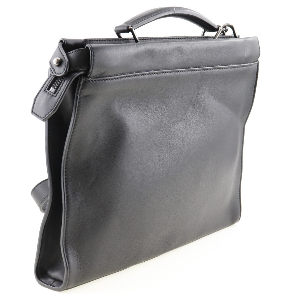 Fendi Peekaboo Business Bag 2Way Leather Black Travel Bag