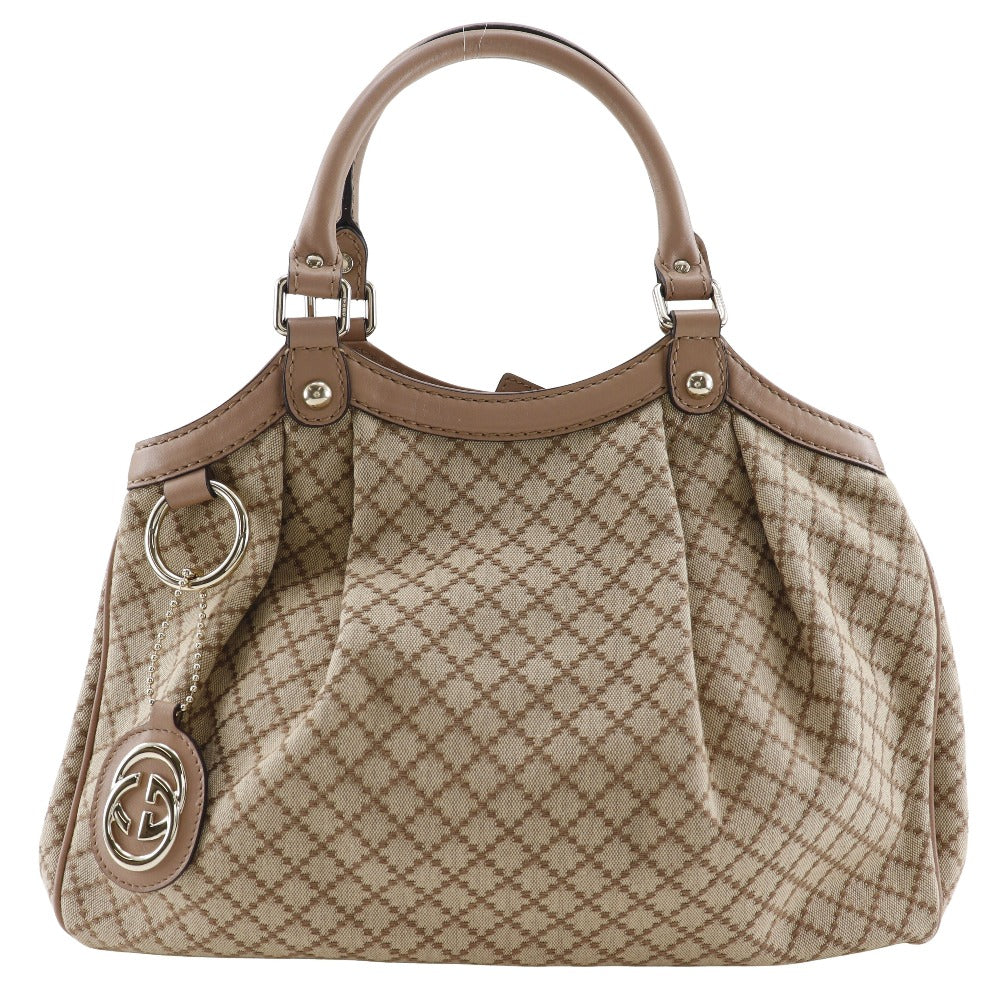 Gucci Diamante Sukey Canvas Beige Pink Handbag