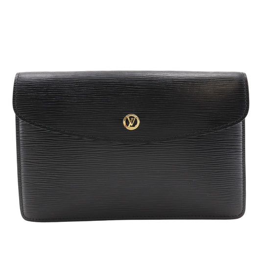 Louis Vuitton M52662 Epi business Montaigne 23 Leather Black Clutch Bag