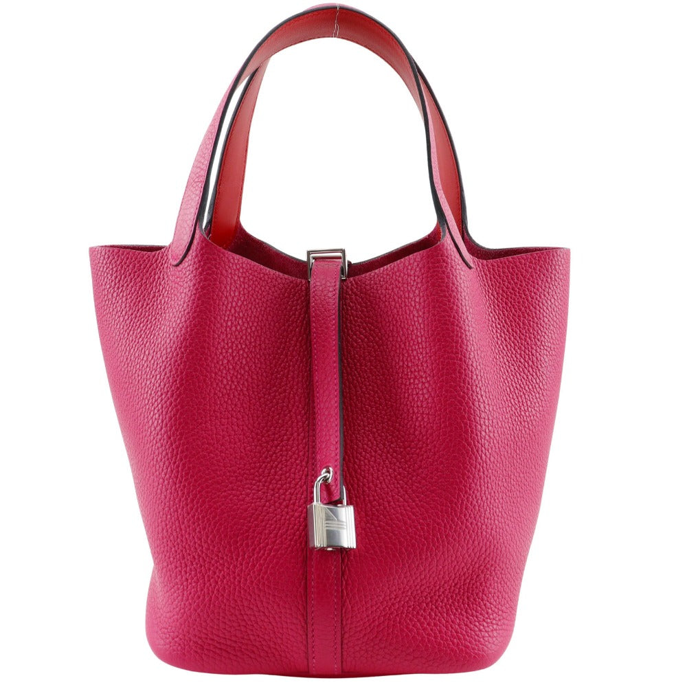 Togo Pico Lock Mm Women Pink Tan Travel Bag