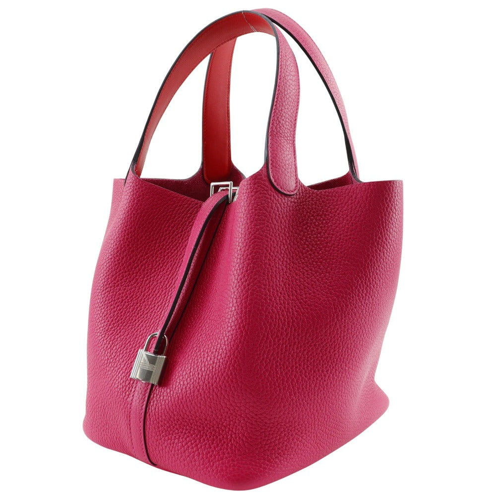 Togo Pico Lock Mm Women Pink Tan Travel Bag