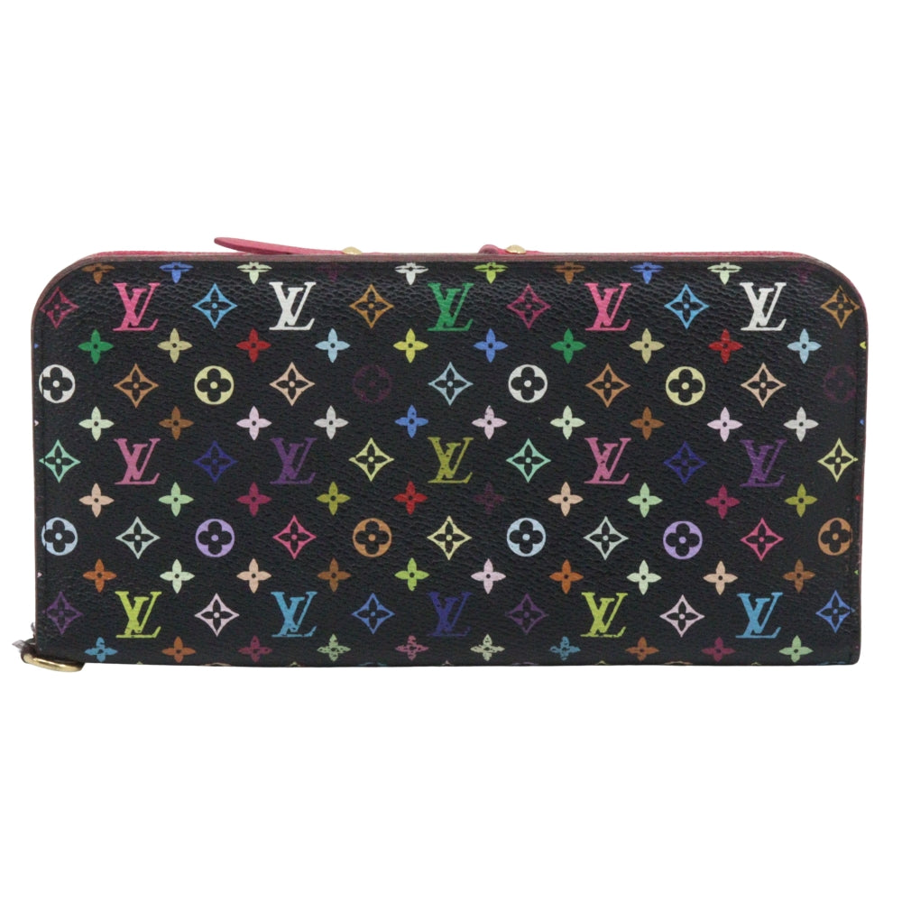 Louis Vuitton Long Purse M93754 Portefeuille Ansolit Monogram Black Pink Multicolor Wallet Case