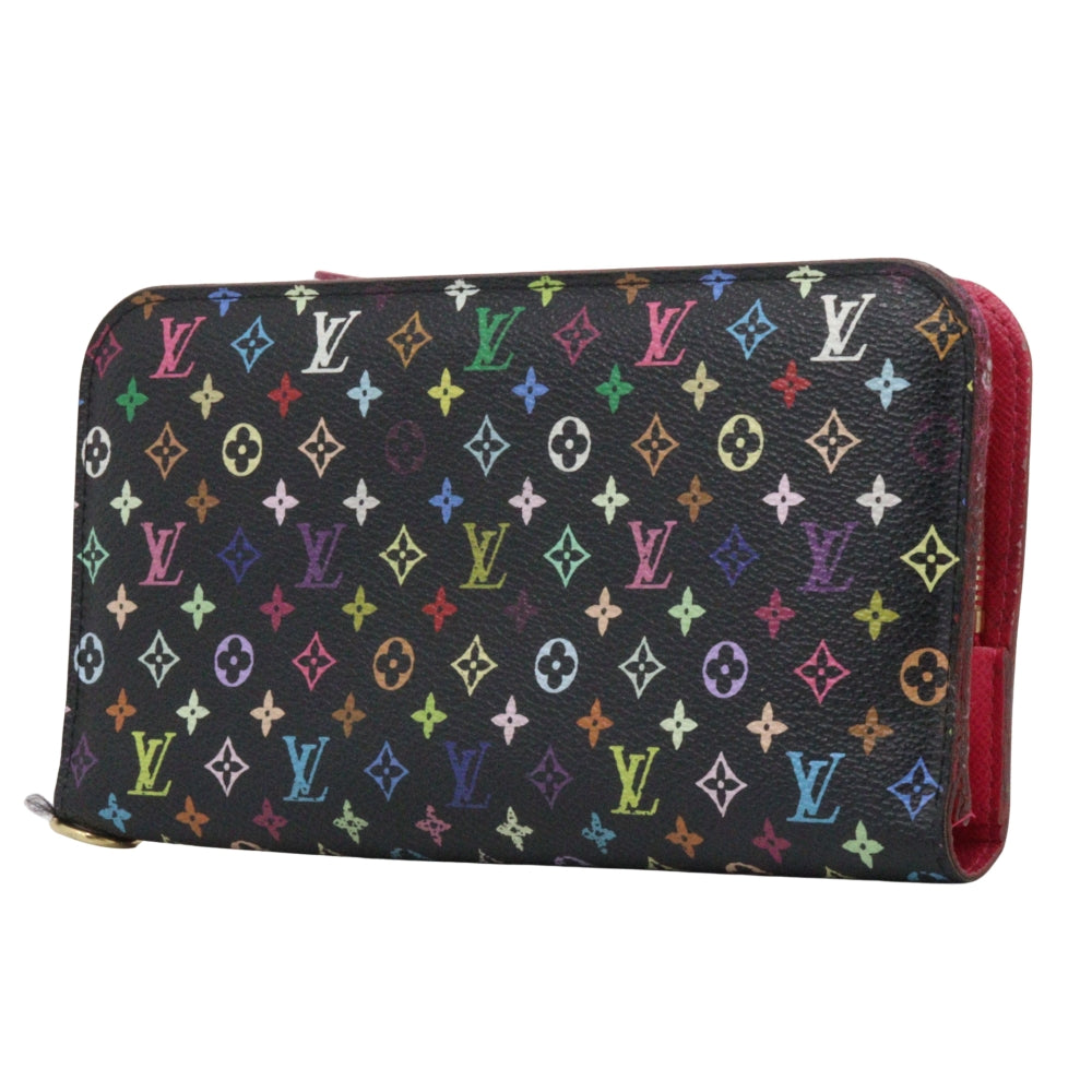 Louis Vuitton Long Purse M93754 Portefeuille Ansolit Monogram Black Pink Multicolor Wallet Case