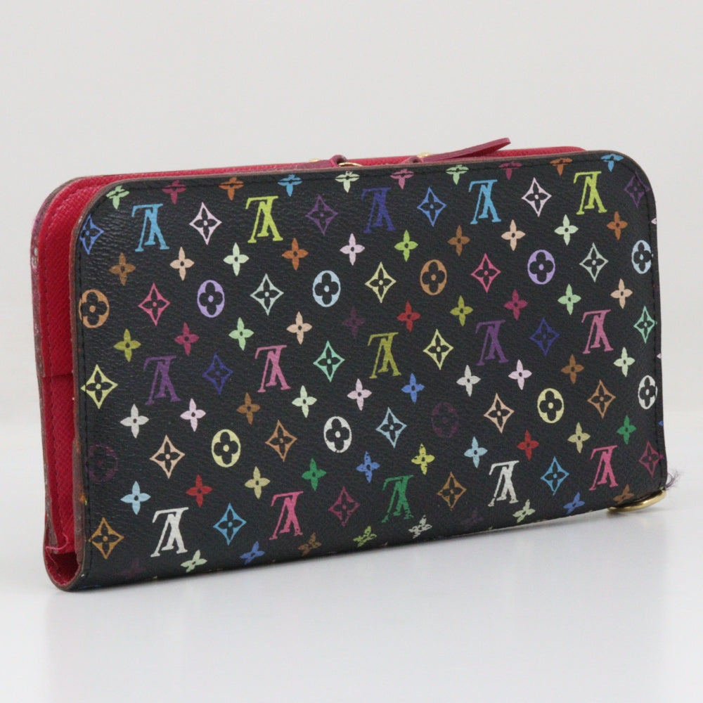 Louis Vuitton Long Purse M93754 Portefeuille Ansolit Monogram Black Pink Multicolor Wallet Case