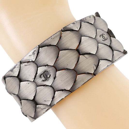 Chanel Coco Mark Metal Bracelet Silver