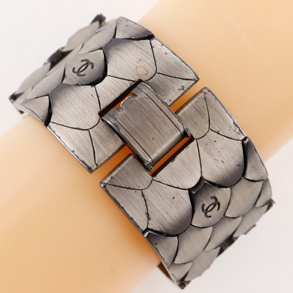 Chanel Coco Mark Metal Bracelet Silver