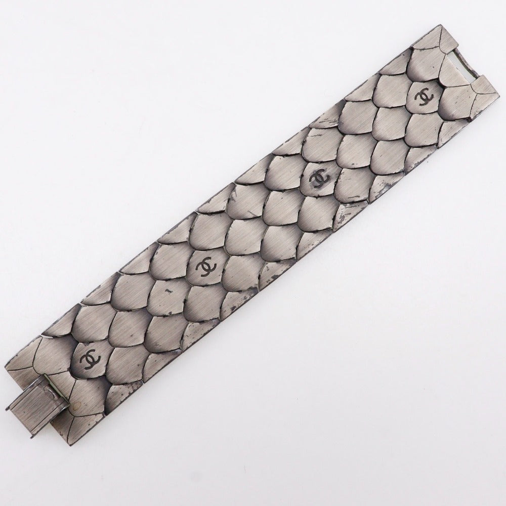 Chanel Coco Mark Metal Bracelet Silver