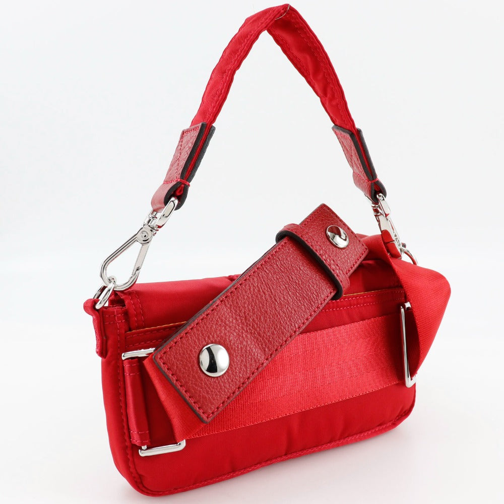 Fendi Shoulder Bag 7As138 2Wayshoulder Mamma Porter Collaboration Women Nylon Red Bucket