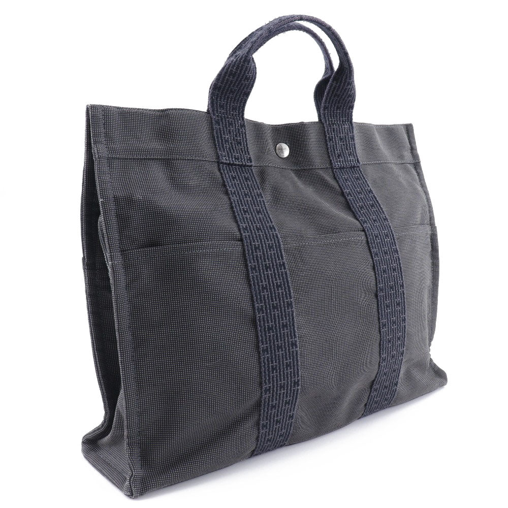 Hermes Handbag Her Linetote Mm Mens Unisex Canvas Nylon Gray Tote Bag