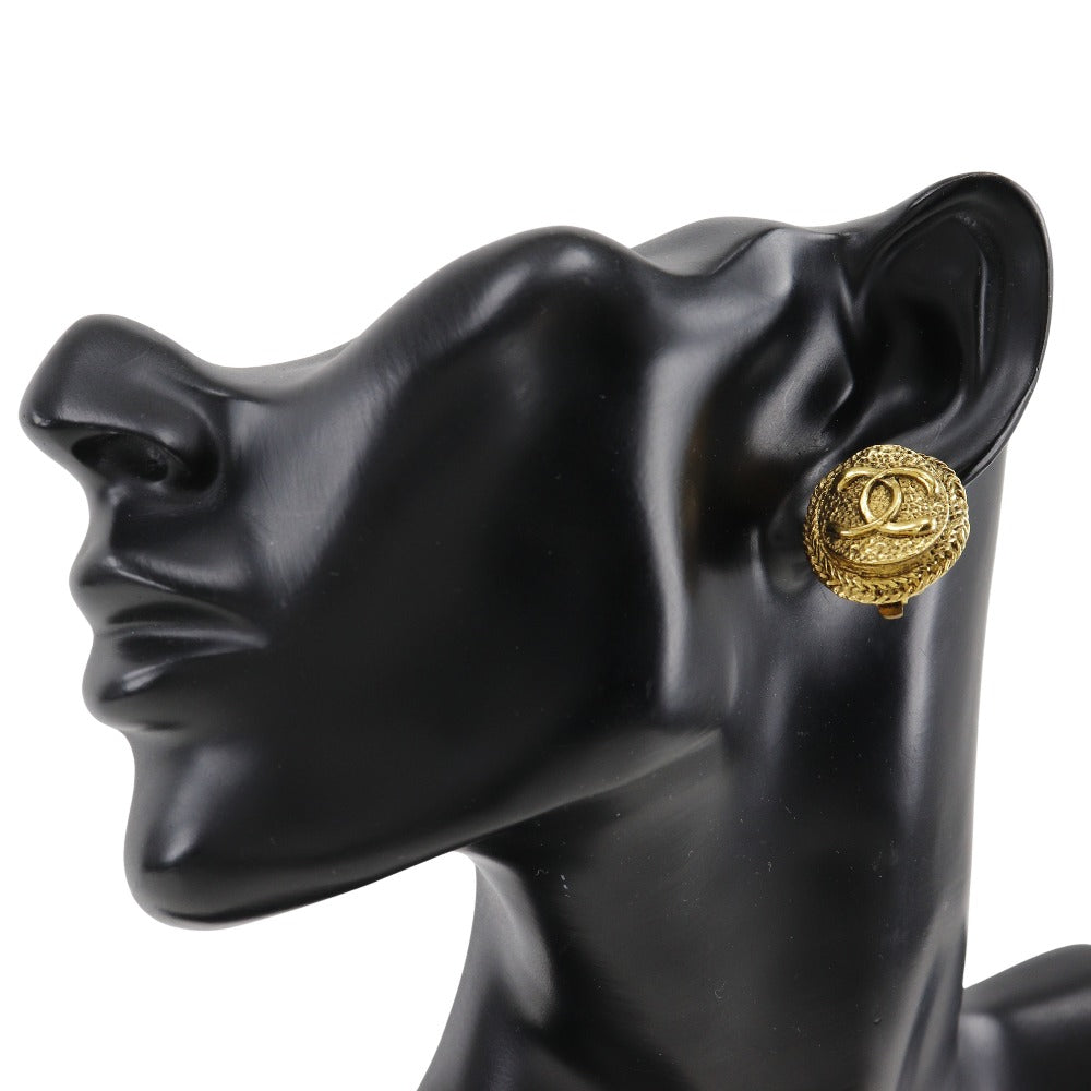 Chanel Coco Mark Earrings Gold Plated Jewelry